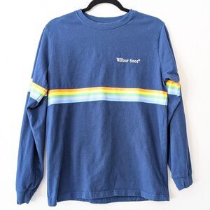 Wilbur Soot Retro Stripe Long Sleeve Blue Small